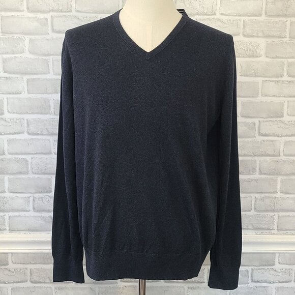 Banana Republic Luxury Silk Cotton Cashmere Sweater NEW Black Mens L Old Money - Picture 8 of 8